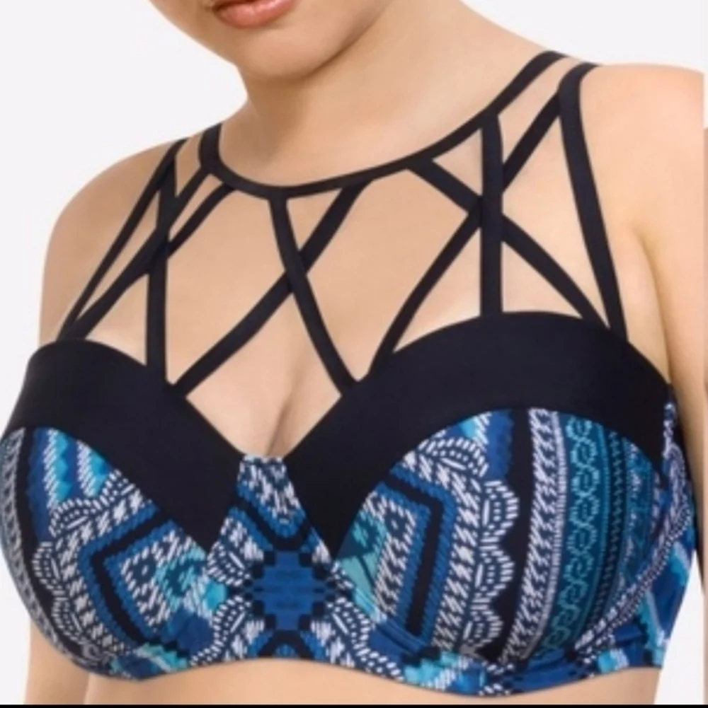 PARAMOUR/NORDSTROM Strappy Bralettte Bikini Top BRA Sz 0X UPF 50+ NEW Sexy!